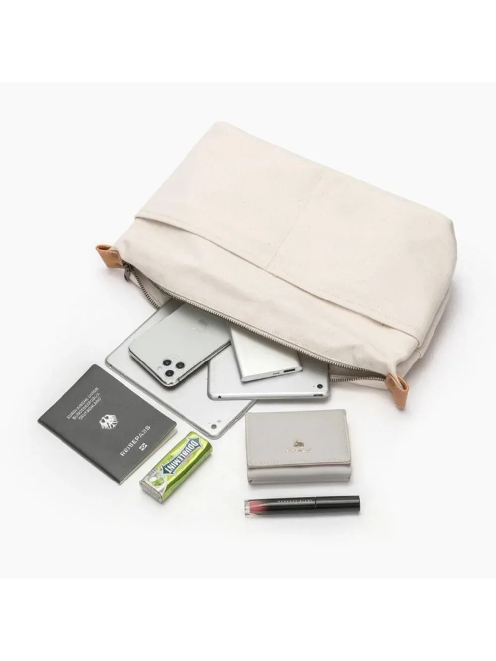 Stylish Storage Bag Purse Organizer & Makeup Travel Bag - 3 Sizes, Cotton Canvas
